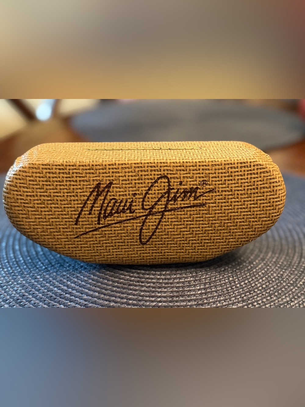 Maui Jim Sunglasses Hard Case Woven Tan Clamshell Replacement Case
